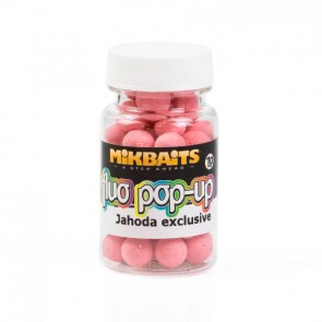 MIKBAITS Plovoucí fluo boilie 10mm Jahoda Exclusive